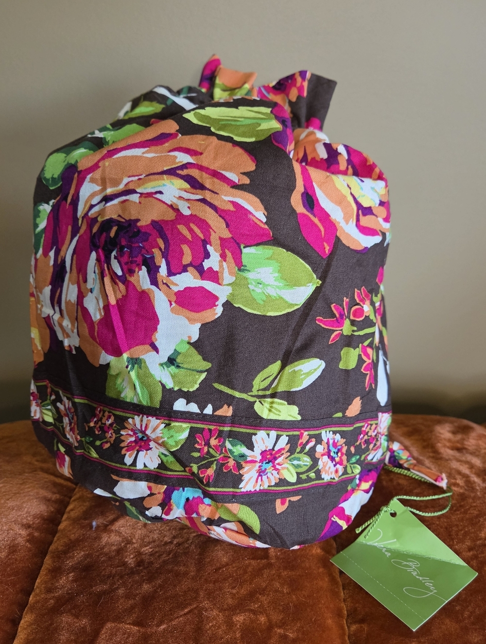 Vera Bradley Plastic Lined "Ditty Bag" In  English Rose Pattern